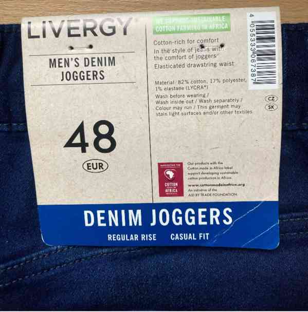 Pánské džínové kalhoty Joggers - foto 3