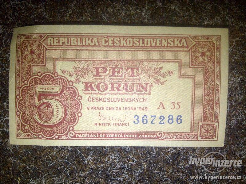 5 korun československých 1949 - foto 1