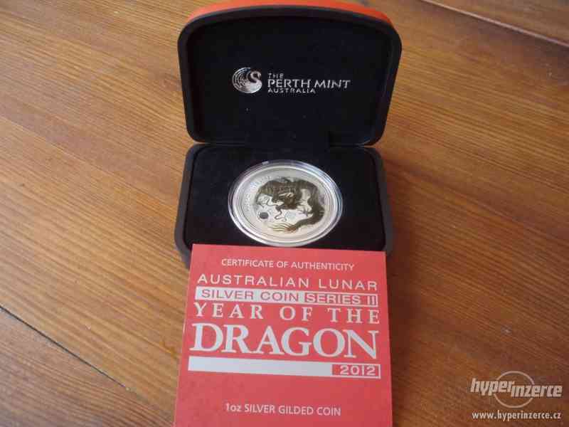 Prodám stříbrnou minci Čínský drak - foto 3