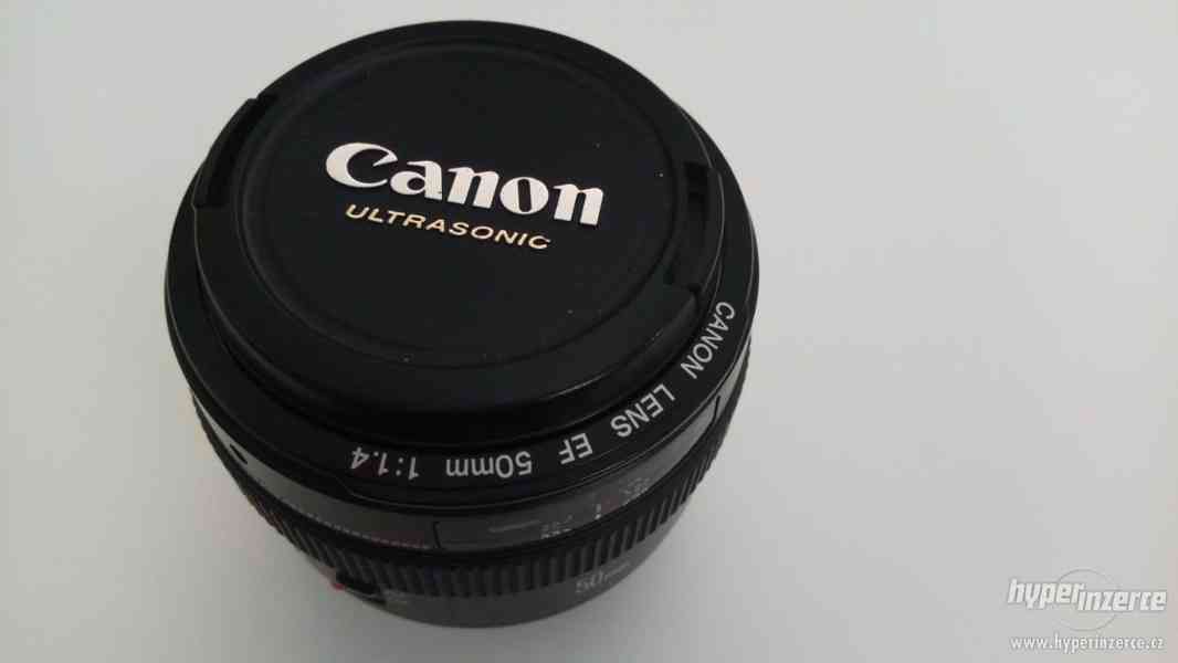 Prodám Objektiv Canon EF 50mm f/1,4 USM vč. UV filtru - foto 1