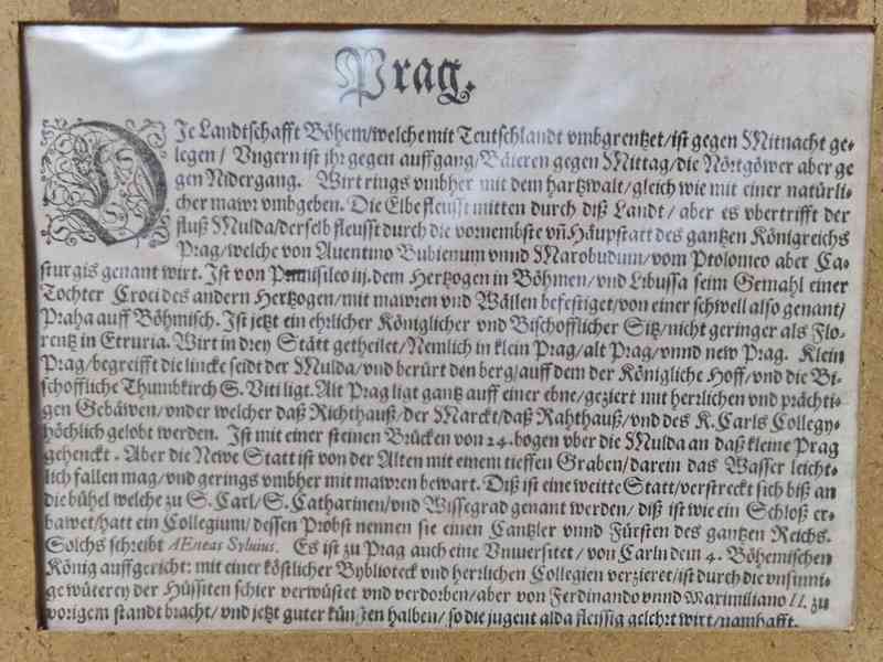 Krásná stará rytina Praha F. Hogenberg rámováno zaskleno - foto 9