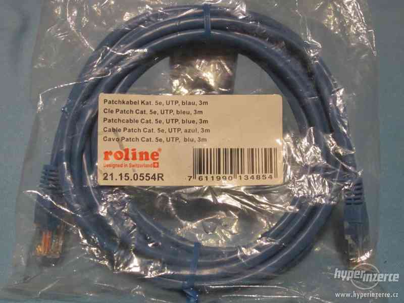 Patch kabel 5e UTP Roline, modrý 3m, více kusů - foto 1
