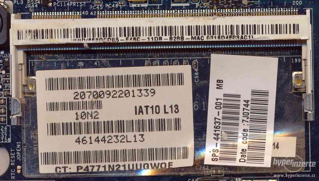 HP 510 motherboard IAT00 LA-3361P- 441637-001 - foto 3