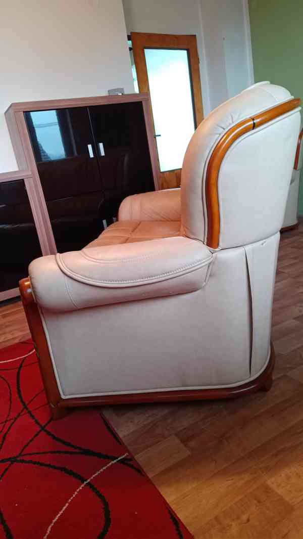 Kožená sedací souprava - sestava 3 částí - foto 8