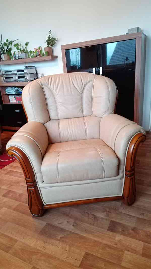 Kožená sedací souprava - sestava 3 částí - foto 2