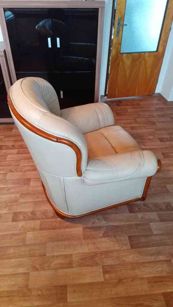 Kožená sedací souprava - sestava 3 částí - foto 3