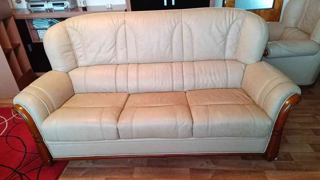 Kožená sedací souprava - sestava 3 částí - foto 5