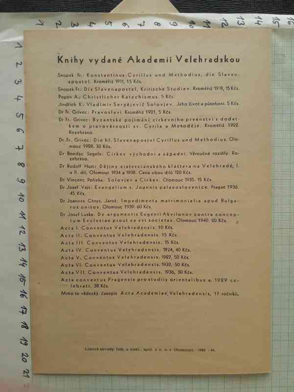 Akademie Velehradská - propagační leták, ediční program 1946 - foto 3