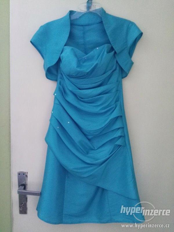 Modré plesové šaty - foto 1