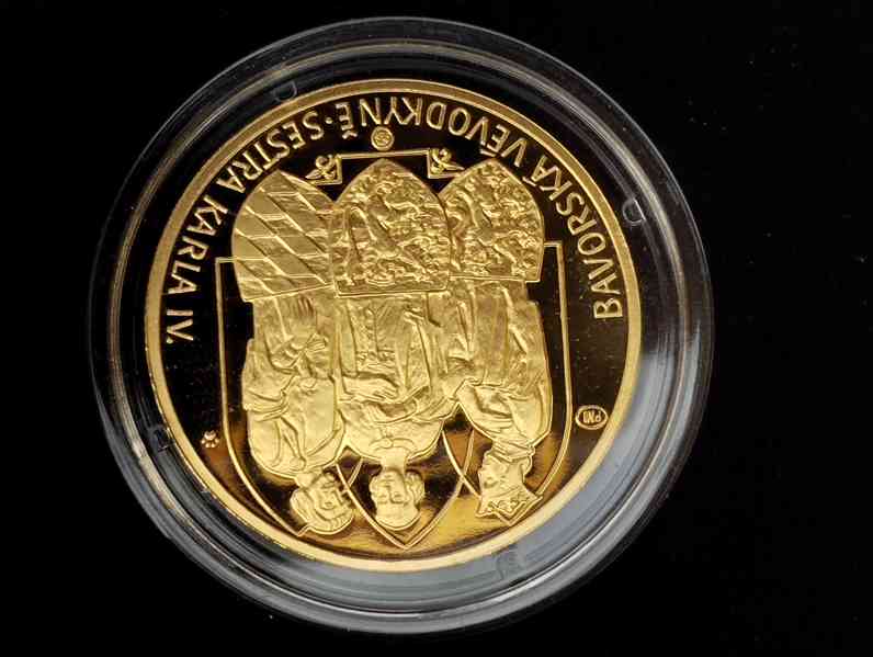 Zlatá medaile Markéta Lucemburská, 999,9 etue+cert - foto 7