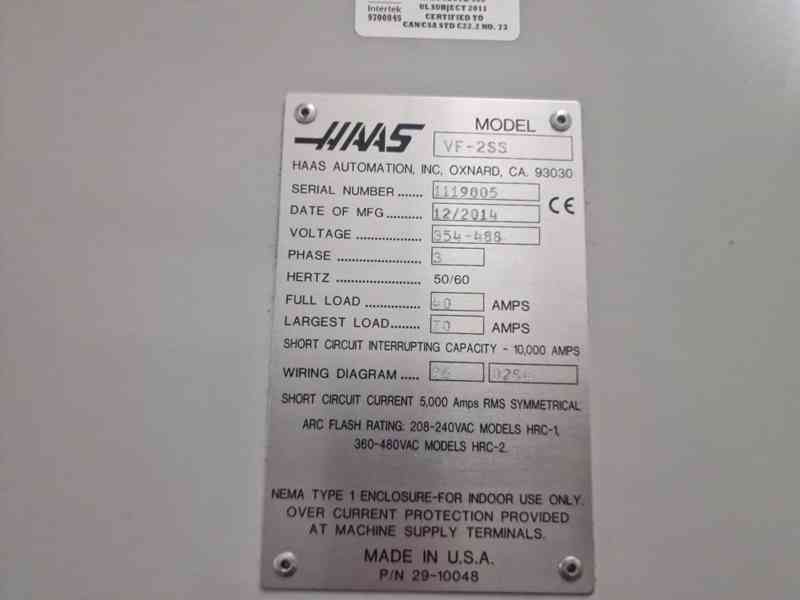 HAAS VF-2SS 2014 CNC vertikální obráběcí centrum 12000 ot/mi - foto 5