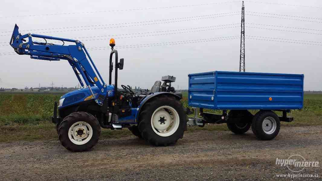 Vlečka za traktor nebo malotraktor, nájezdová brzda - 2 tuny - foto 9