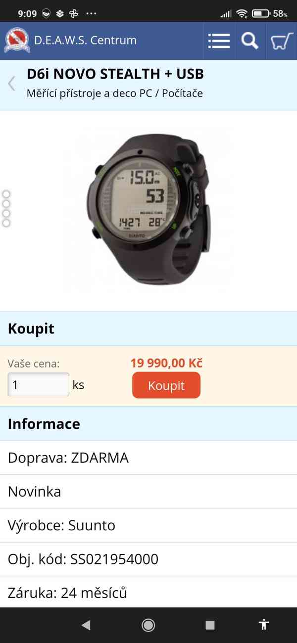 Hodinky Suunto D6i potápěčské  - foto 6