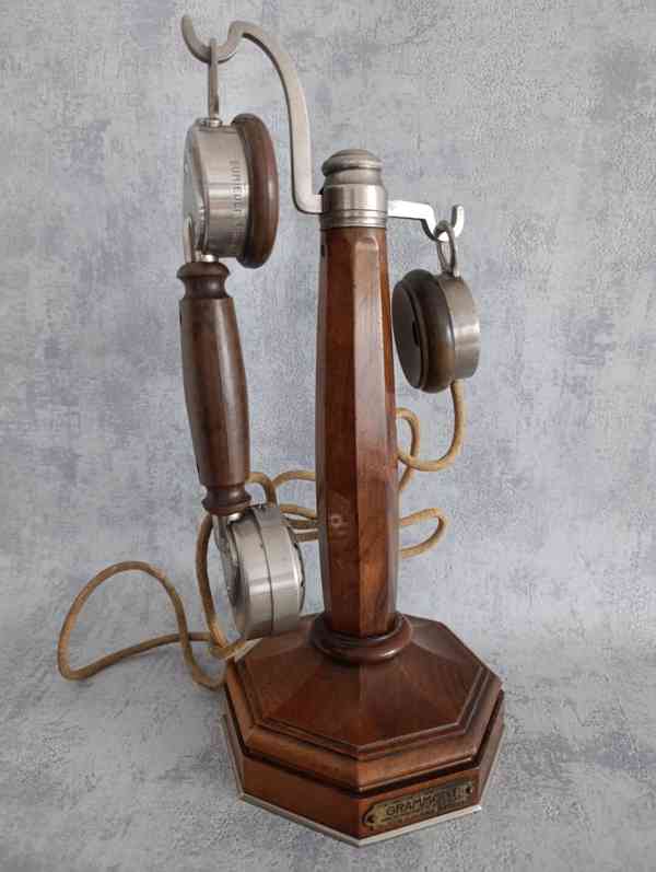 Starý krásný thistoricky telefon GRAMMONT se štítkem - foto 20