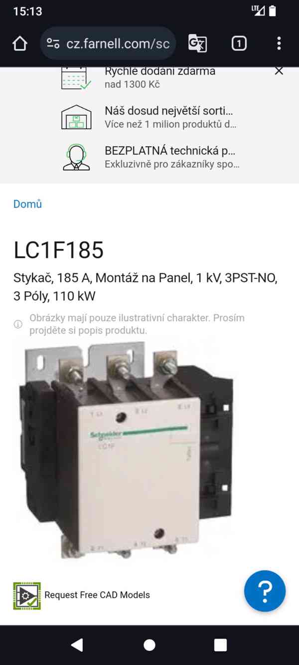 Contactor Schneider LC1F185 3P, 185A, 100kW, 440V, coil 230V - foto 8