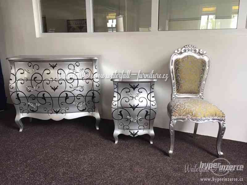Stříbrná zámecká židle - foto 3