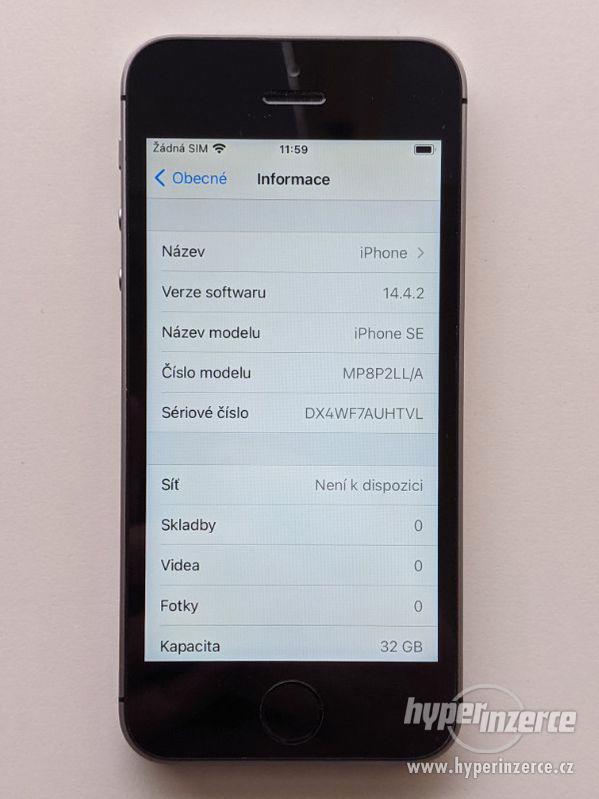 iPhone SE 32GB space gray, baterie 100% záruka 1 rok - foto 3