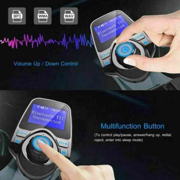 MP3 FM transmitter Bluetooth EDR Handsfree nový - foto 4