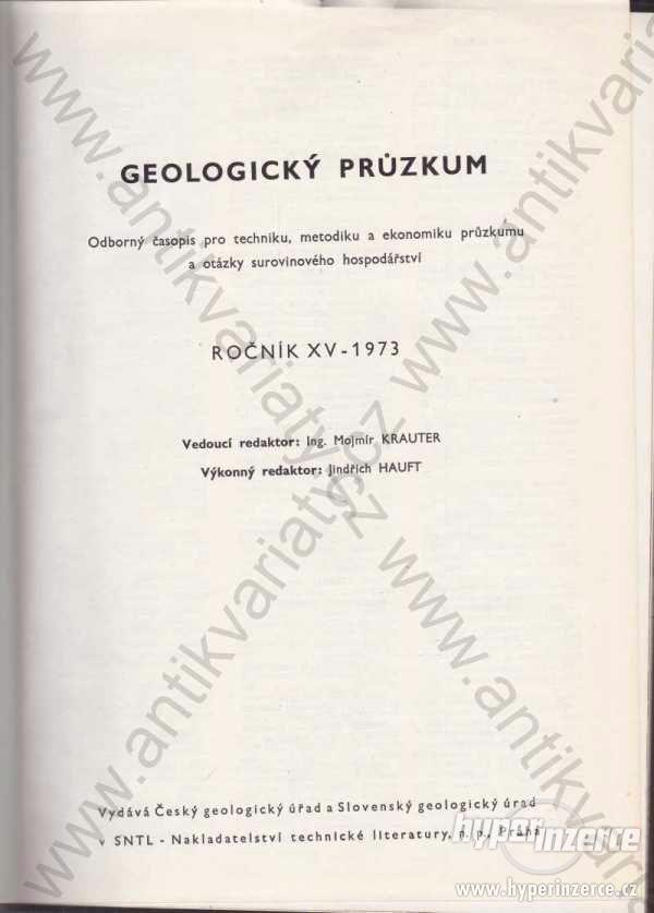 Geologický průzkum 1973 M. Krauter, J. Hauft - foto 1