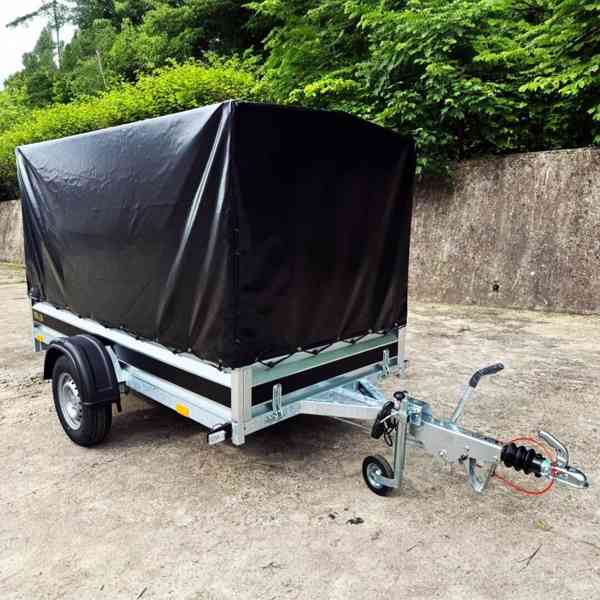 Nový brzděný přívěsný vozík 1300Kg +plachta,2,65mx1,30x1,45 - foto 4