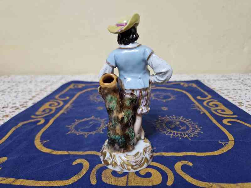 Vzácná porcelánová soška Kavalír Praha Biedermeier - foto 8