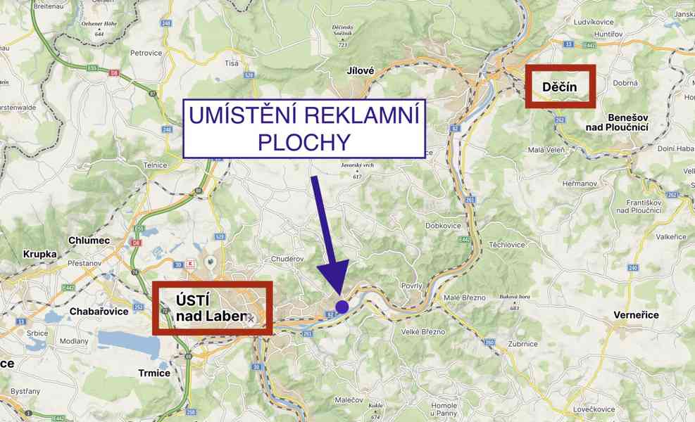 Reklamní plocha na frekventovaném tahu u Ústí nad Labem - foto 2