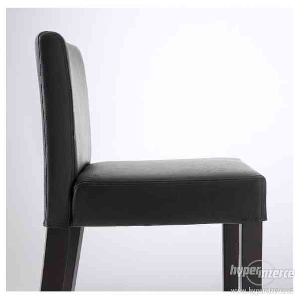 Barová židle, černá kůže, HENRIKSDAL - foto 6