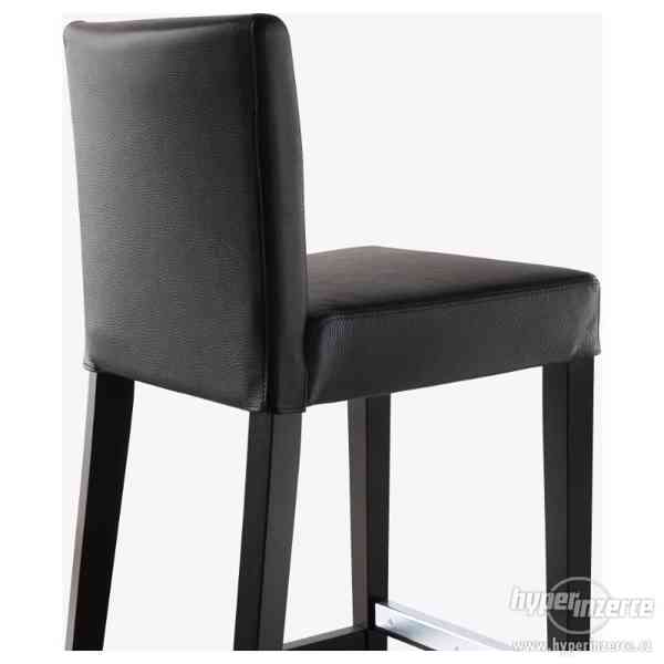 Barová židle, černá kůže, HENRIKSDAL - foto 7