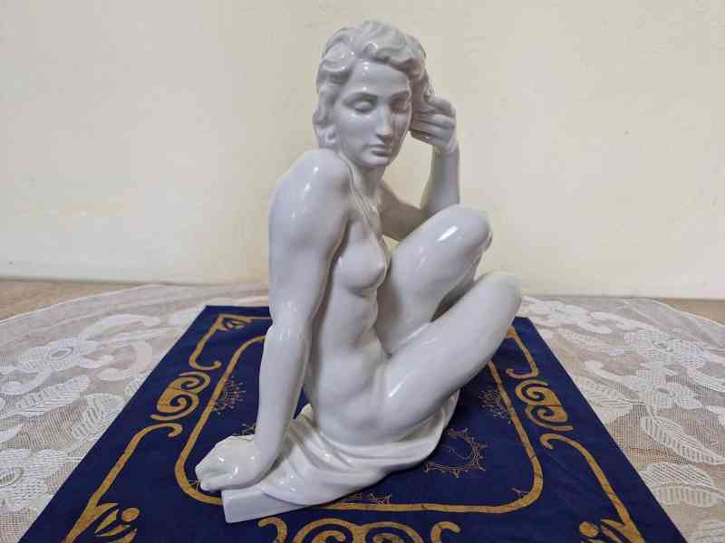 Art Deco Sedící Dívka Akt Míšeň Meissen Robert Ulmann - foto 11