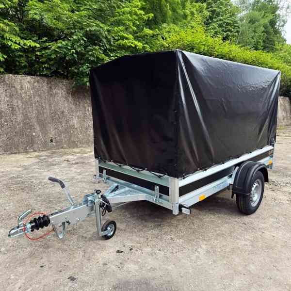 Nový brzděný přívěsný vozík 1300Kg +plachta,2,65mx1,30, DPH - foto 4