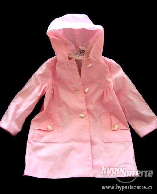 kabát  podzimní růžový s podšivkou nový vel.98 - foto 1