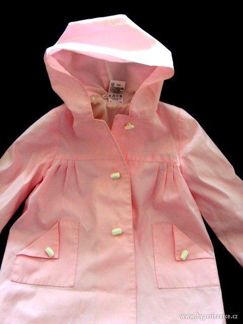 kabát  podzimní růžový s podšivkou nový vel.98 - foto 3