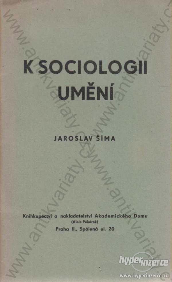K sociologii umění Jaroslav Šíma - foto 1