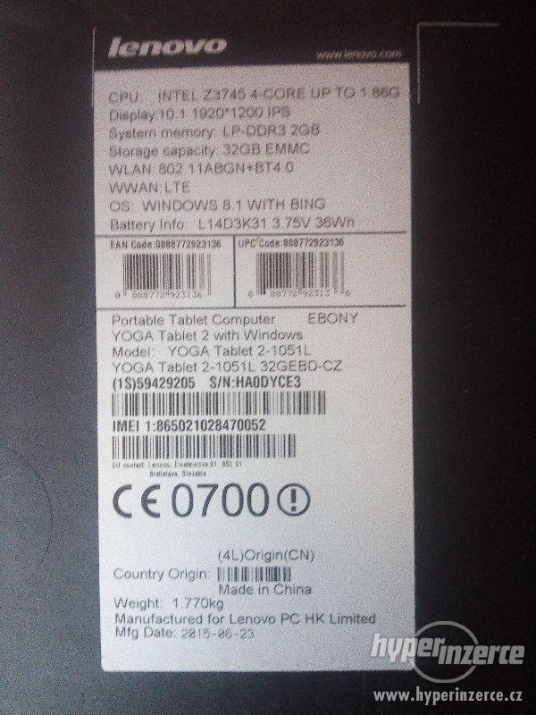 Tablet Lenovo Yoga 2 10 LTE 32GB + klávesnice - foto 1