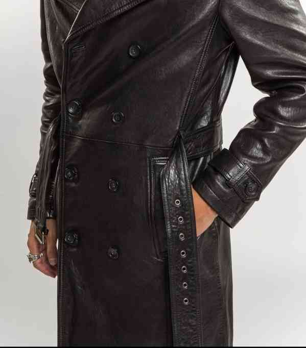 Prodám pánský stylový kožený trench coat Serge Pariente - foto 4