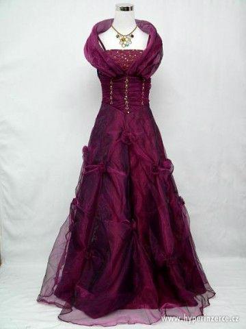 Fialové dlouhé společenské svatební šaty nové prodej - foto 1