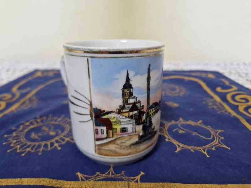 Sbírkový starý malovaný Hrnek Chlumec místopis - foto 4