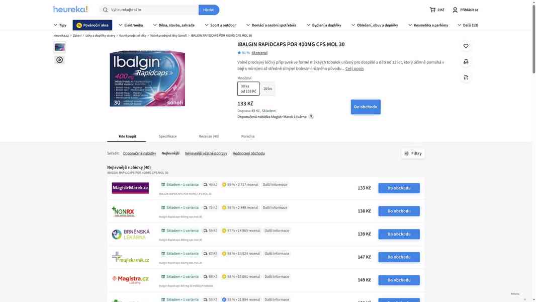 IBALGIN RAPIDCAPS POR 400MG CPS MOL 30 - foto 2