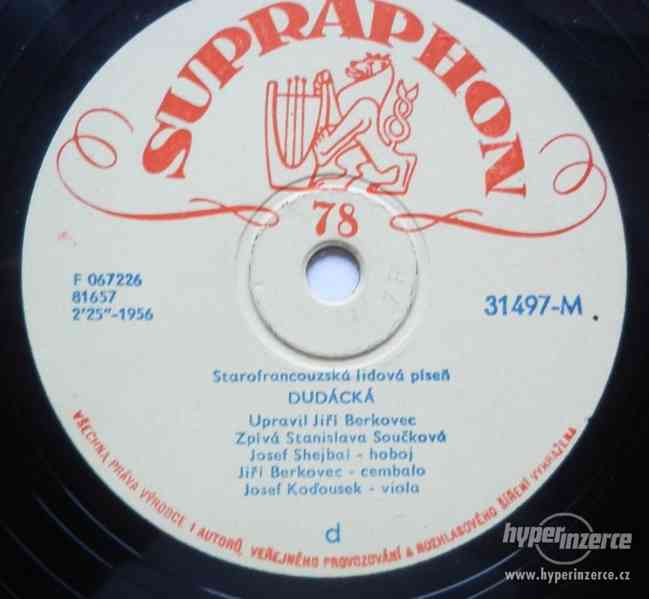 3 starožitné šelakové gramofonové desky Supraphon z 50. let - foto 5