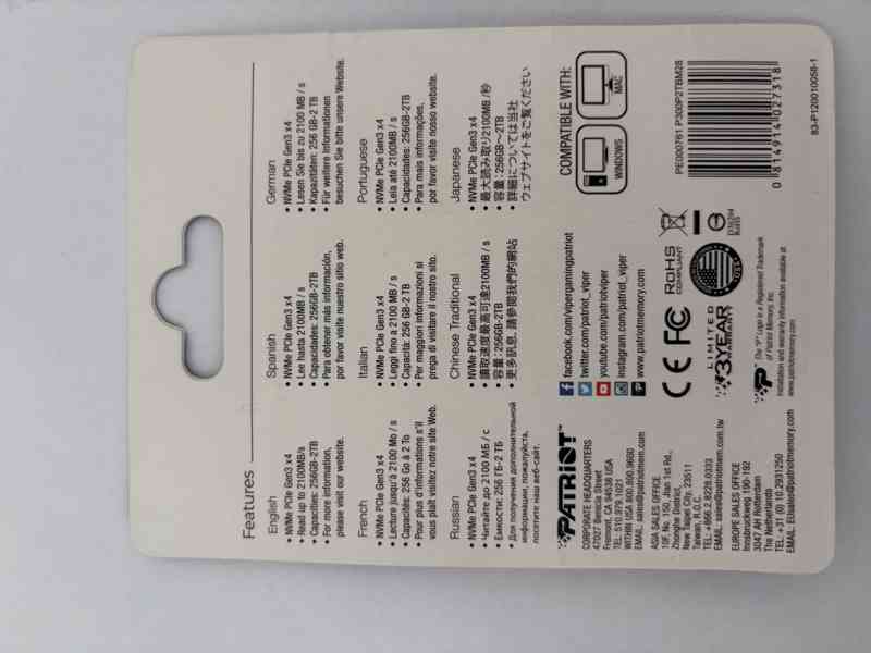 Interní M.2 SSD Patriot P300 2TB - foto 2