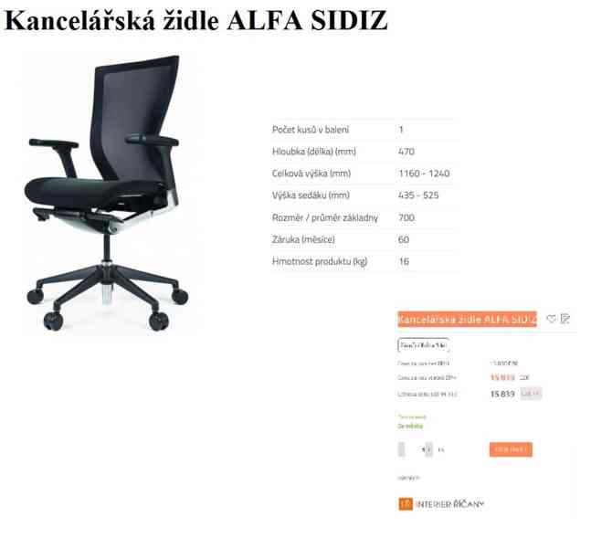 prodám kancelářské židle větší množství  - foto 7