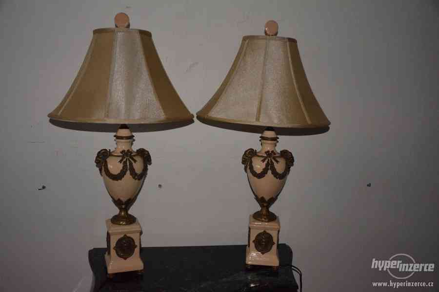 Zámecké porcelánové lampy zdobené bronzem-UNIKÁT - foto 1