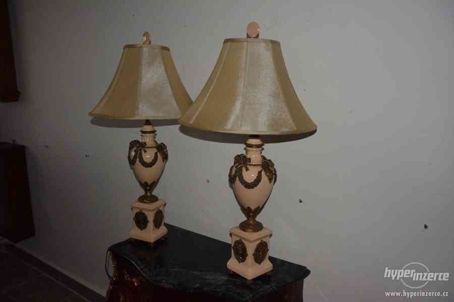 Zámecké porcelánové lampy zdobené bronzem-UNIKÁT - foto 2