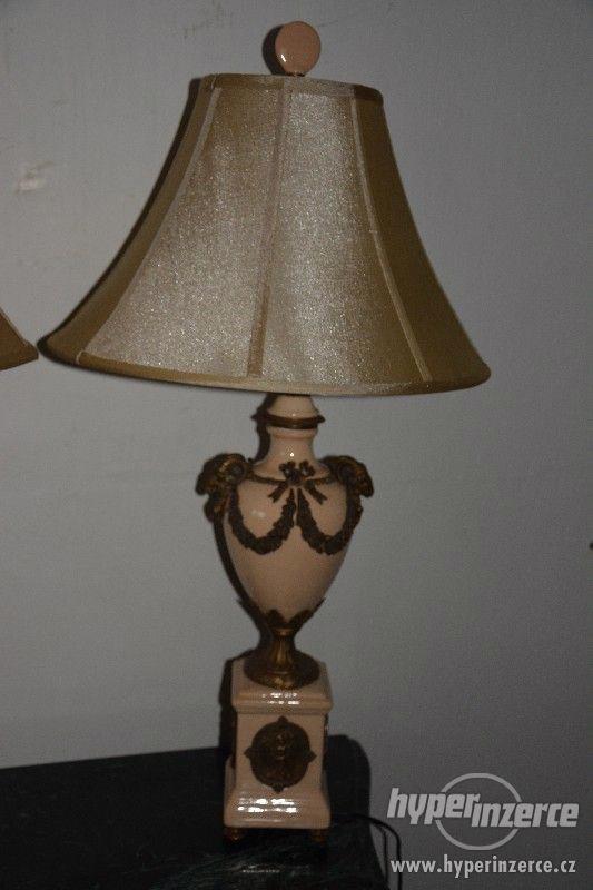 Zámecké porcelánové lampy zdobené bronzem-UNIKÁT - foto 4
