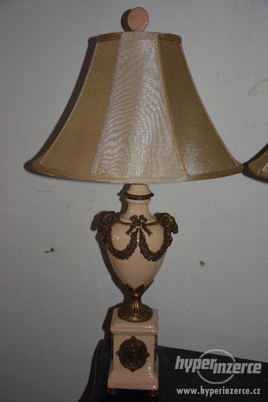 Zámecké porcelánové lampy zdobené bronzem-UNIKÁT - foto 5