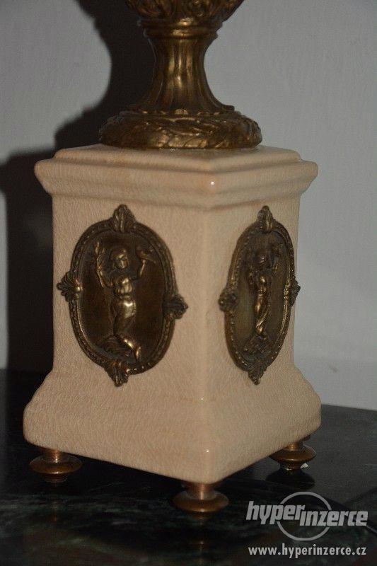 Zámecké porcelánové lampy zdobené bronzem-UNIKÁT - foto 8