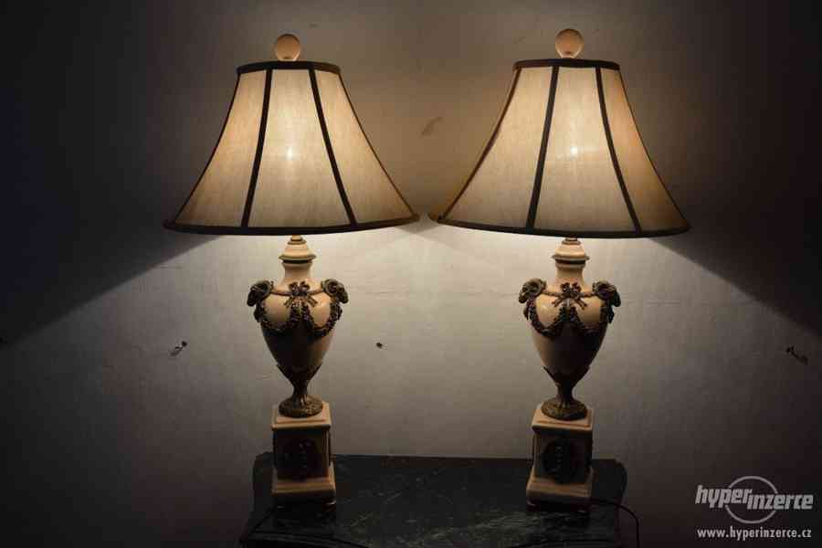 Zámecké porcelánové lampy zdobené bronzem-UNIKÁT - foto 9