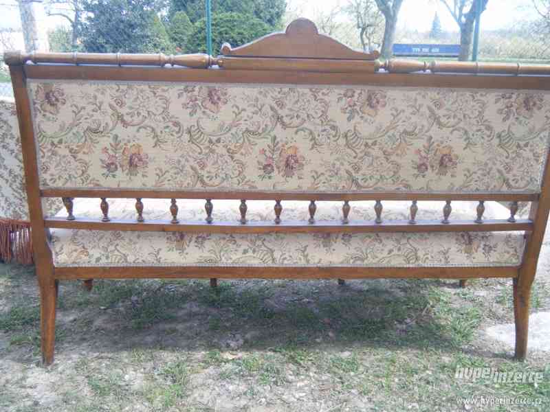 Starožitná sedačka sofa + křesla - foto 2