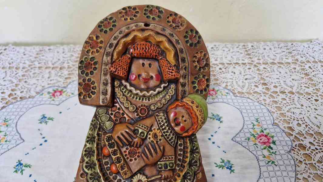 Zajímavý starý Reliéf na zeď Madona s dítětem - foto 6