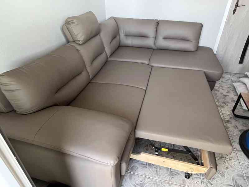 Sedací souprava kožená rozkládací zánovní - foto 6